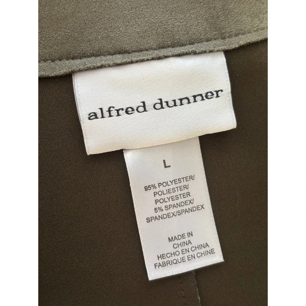 Alfred Dunner Womens Faux Suede Longline Jacket Large Earthy Oversized Cabincore